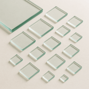 Cuadrados de vidrio de 2mm