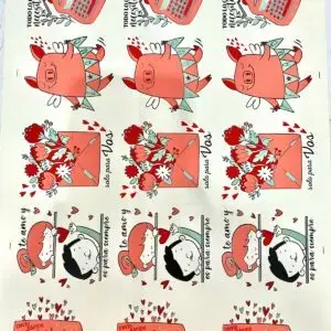 0001. Calco para cerámica- Enamorados 2023