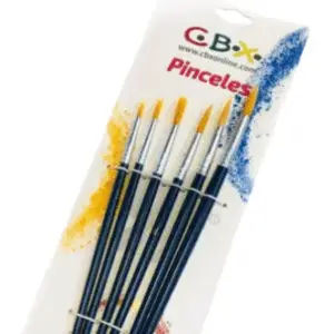 Set pinceles x6 redondos económico
