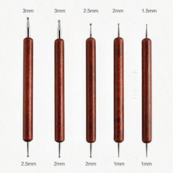 Set de 5 bolillos de metal y mango de madera