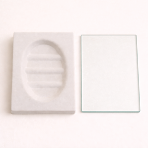Vidrio 10x15cm para molde de jabonera recta centro oval- 2mm